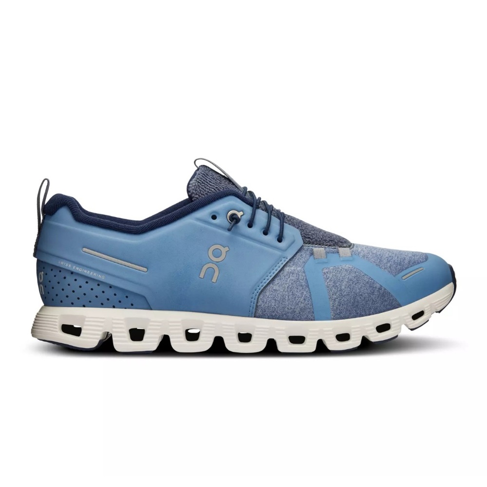 Like NEW Men's On Cloud 5 Terry Neptune White & Blue Running Shoe Sneaker SZ 9.5 - Picture 1 of 16